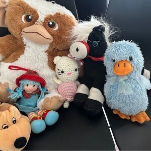 Plush Toy Collection with Blue Duck and Brown Bear